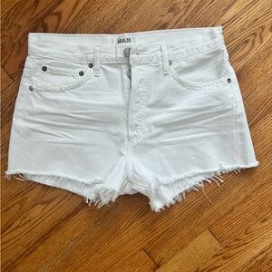 Never worn Agolde white high-waisted shorts